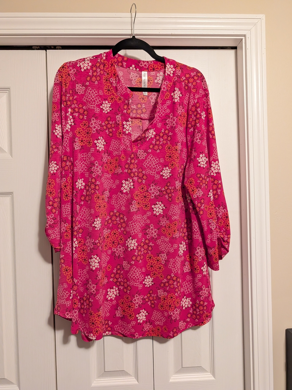 Women's Pink Floral Tunic Top